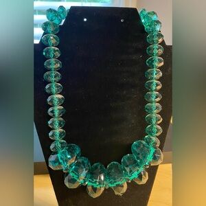 Joan Rivers Green Lucite Graduated Beaded Necklace approx 18”